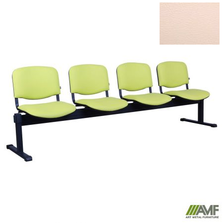 Стілець офісний AMF Ізо-4 чорний Скаден беж світлий (019595)